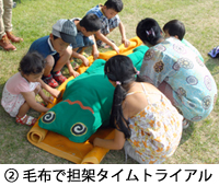 (2)毛布で担架タイムトライアル (2)毛布で担架タイムトライアル